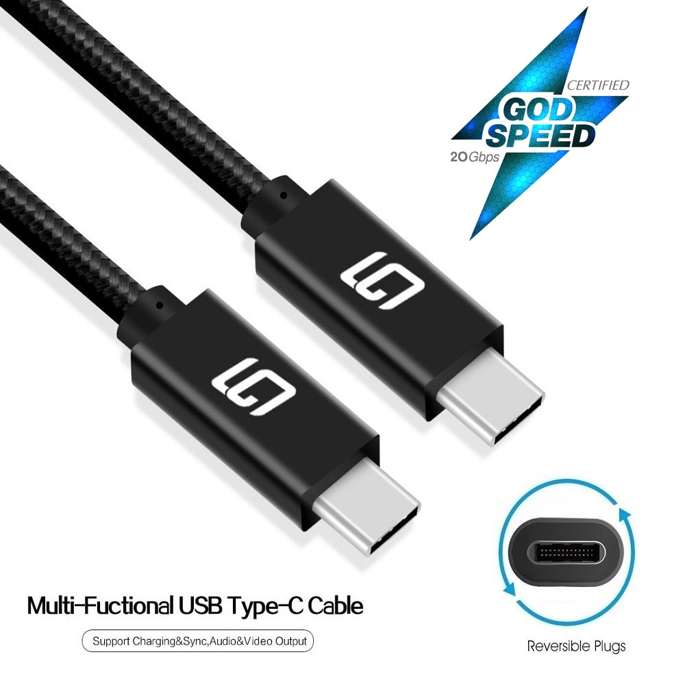 USB C to USB C Cable Dual 90 Degree[20Gbps, 100W], USB3.2X2 Bradied USB C  Charging Cable Right Angle 